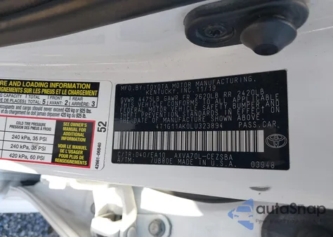 2020 Toyota Camry Se z USA, uszkodzony, nr VIN 4T1G11AK0LU323894